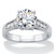 2.20 TCW Round Cubic Zirconia Silvertone Engagement Anniversary Ring