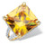 Princess-Cut Yellow Cubic Zirconia Cocktail Ring with White CZ Accents 8.25 TCW Gold-Plated
