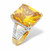 Princess-Cut Yellow Cubic Zirconia Cocktail Ring with White CZ Accents 8.25 TCW Gold-Plated