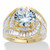 Round Cubic Zirconia Halo Bypass Engagement Ring 8.81 TCW in 14k Gold-plated Sterling Silver