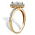 Princess-Cut Created White Sapphire and Diamond Accent Halo Engagement Ring 1.46 TCW in 18k Gold over Sterling Silver