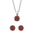 Round Simulated Birthstone Solitaire Earring and Necklace Set in Platinum-plated Sterling Silver 18"-20"