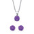 Round Simulated Birthstone Solitaire Earring and Necklace Set in Platinum-plated Sterling Silver 18"-20"