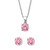 Round Simulated Birthstone Solitaire Earring and Necklace Set in Platinum-plated Sterling Silver 18"-20"