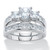 Princess-Cut Cubic Zirconia 2-Piece Wedding Ring Set 3.11 TCW Platinum-Plated