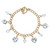 Heart-Shaped and Round Crystal Charm Toggle Bracelet in Goldtone 7.5"
