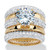 Round Cubic Zirconia 2-Piece Wedding Ring Set 8.26 TCW 18k Gold-Plated with FREE BONUS Ring