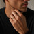 Men's Diamond Accent Diagonal Wedding Band in 18k Gold-plated Sterling Silver 