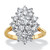 1.82 TCW Cubic Zirconia Marquise-Shaped Cluster Cocktail Ring Gold-Plated 