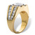 Men's 2 TCW Round White Cubic Zirconia Grid Ring Gold-Plated