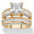 3.31 TCW Princess-Cut Cubic Zirconia 2-Piece Channel-Set Bridal Ring Set in 14k Gold over Sterling Silver