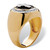 Men's 1/10 TCW Diamond and Bezel-Set Onyx Halo Cross Ring in 14 Gold-plated Sterling Silver