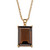 12.50 TCW Emerald-Cut Genuine Smoky Topaz Gold-Plated Pendant Necklace 16"