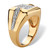 Men's Diamond Accent Square Cluster Ring Yellow Gold-Plated