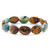 Genuine Brown Tiger's Eye and Green Jasper Stretch Bracelet 8"