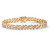 Men's Diamond Accent Curb-Link Bracelet Yellow Gold-Plated 9.5" (9mm)