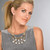 Marquise-Cut Grey Crystal Multi-Strand Goldtone Statement Necklace Adjustable 18"