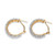 1/10 TCW Diamond Cluster Semi-Hoop Earrings Yellow Gold-Plated (1")