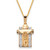 Men's 1/10 TCW Diamond Two-Tone Gold-Plated Sterling Silver Crucifix Pendant Necklace 20"