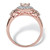 Oval-Cut Genuine Pink Morganite and Topaz Halo Ring in Rose Gold-Plated Sterling Silver (.82 cttw)