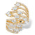 Marquise-Cut Cubic Zirconia Wraparound Leaf Cocktail Ring 2.61 TCW Gold-Plated