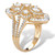 Pear-Cut Cubic Zirconia Cocktail Navette Ring 2.30 TCW in 14k Gold-plated Sterling Silver