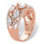 Marquise-Cut Cubic Zirconia Leaf Ring Band 2.67 TCW 18K Rose Gold Plated Sterling Silver