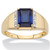 Men's Emerald-Cut Created Blue Sapphire and Diamond Accent Ring 2.30 TCW in Solid 10k Yellow Gold