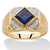 Men's Square-Cut Created Blue Sapphire Octagon Ring 1.24 TCW in 18k Yellow Gold-plated Sterling Silver