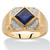 Men's Square-Cut Created Blue Sapphire Octagon Ring 1.24 TCW in 18k Yellow Gold over Sterling Silver