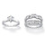 Round Cubic Zirconia 2-Piece Scalloped Jacket Wedding Set 4.46 TCW in Platinum-plated Sterling Silver