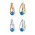 Simulated Birthstone Crystal Hoop Earrings 2-Pair Set in Silvertone and Goldtone 1/2"