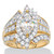 Marquise-Cut Cubic Zirconia Multi-Row Halo Ring 3.42 TCW in 18k Yellow Gold-plated Sterling Silver