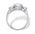 3 TCW Round White Cubic Zirconia 3-Stone Bridal Engagement Anniversary Ring in Platinum-plated Sterling Silver 