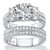 Round Cubic Zirconia 2-Piece Wedding Ring Set 4.18 TCW in Platinum over Sterilng Silver