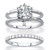 2.28 TCW Round White Cubic Zirconia 2-Piece Jacket Bridal Engagement Set in Platinum-plated Sterling Silver