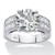 4.40 TCW Round White Cubic Zirconia Wedding Engagement Ring in Platinum-plated Sterling Silver