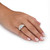 4.40 TCW Round White Cubic Zirconia Wedding Engagement Ring in Platinum-plated Sterling Silver