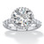 4.70 TCW Round White Cubic Zirconia Halo Bridal Engagement Ring in Platinum-plated Sterling Silver