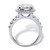 4.70 TCW Round White Cubic Zirconia Halo Bridal Engagement Ring in Platinum-plated Sterling Silver
