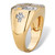 Men's 1/5 TCW Round Diamond Pave-Style Octagon Cross Ring Yellow Gold-Plated