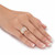Marquise-Cut and Round Cubic Zirconia Triple-Row Engagement Ring 3.14 TCW in 18k Gold-plated Sterling Silver