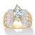 Marquise-Cut and Round Cubic Zirconia Triple-Row Engagement Ring 3.14 TCW in 18k Gold-plated Sterling Silver