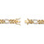 Men's White Diamond Accent Two-Tone Pave-Style Oval Loop Curb-Link Bracelet Yellow Gold-Plated 8.5"