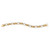 Men's White Diamond Accent Two-Tone Pave-Style Oval Loop Curb-Link Bracelet Yellow Gold-Plated 8.5"