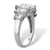 Emerald-Cut Cubic Zirconia Step-Top Engagement Ring 4.38 TCW in Platinum-plated Sterling Silver