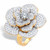 Round Cubic Zirconia Rose Flower Cocktail Ring 3.58 TCW Gold-Plated