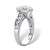 Round Cubic Zirconia Channel-Set Engagement Ring 4.48 TCW Platinum-plated Sterling Silver