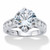 Round Cubic Zirconia Channel-Set Engagement Ring 4.48 TCW Platinum-plated Sterling Silver