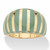 Genuine Green Jade Striped Dome Ring in 14k Gold-plated Sterling Silver